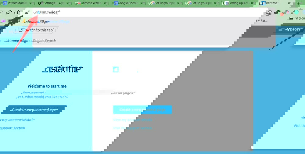 Открытие chrome://flags в браузере Chromebook