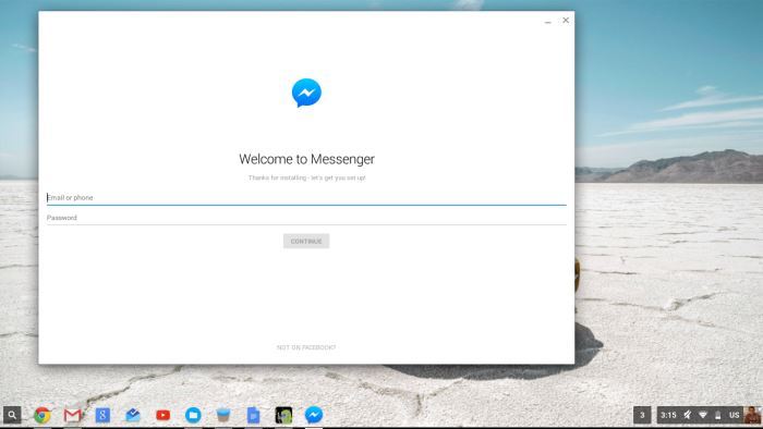 Android Messenger запущен на Chromebook.