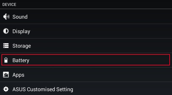 Экран настроек Android — расход батареи по приложениям