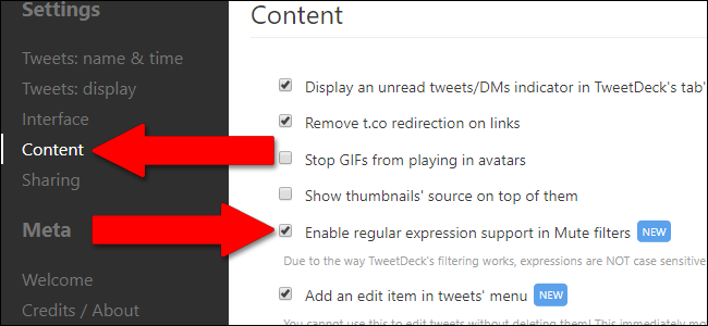 Улучшения интерфейса TweetDeck от расширения Better TweetDeck