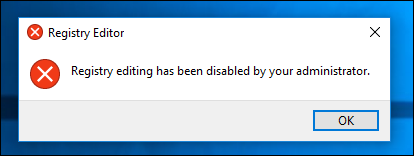 Сообщение об ошибке при запуске regedit