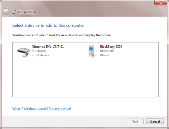 Значок BlueSoleil и список устройств