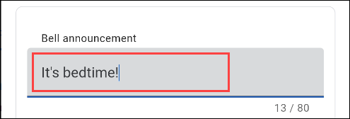 Выбор времени и дней для оповещения Family Bell