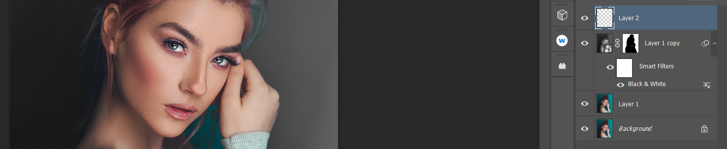 Создать новый слой — портрет