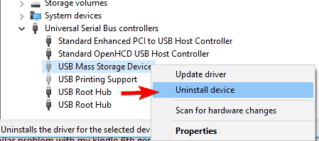USB Mass Storage Device в Диспетчере