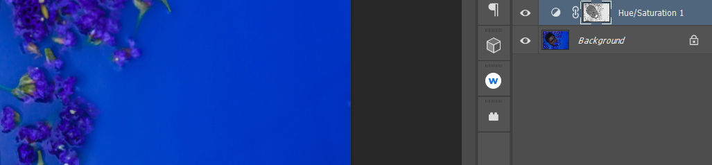 Маска насыщенности создана над фоном