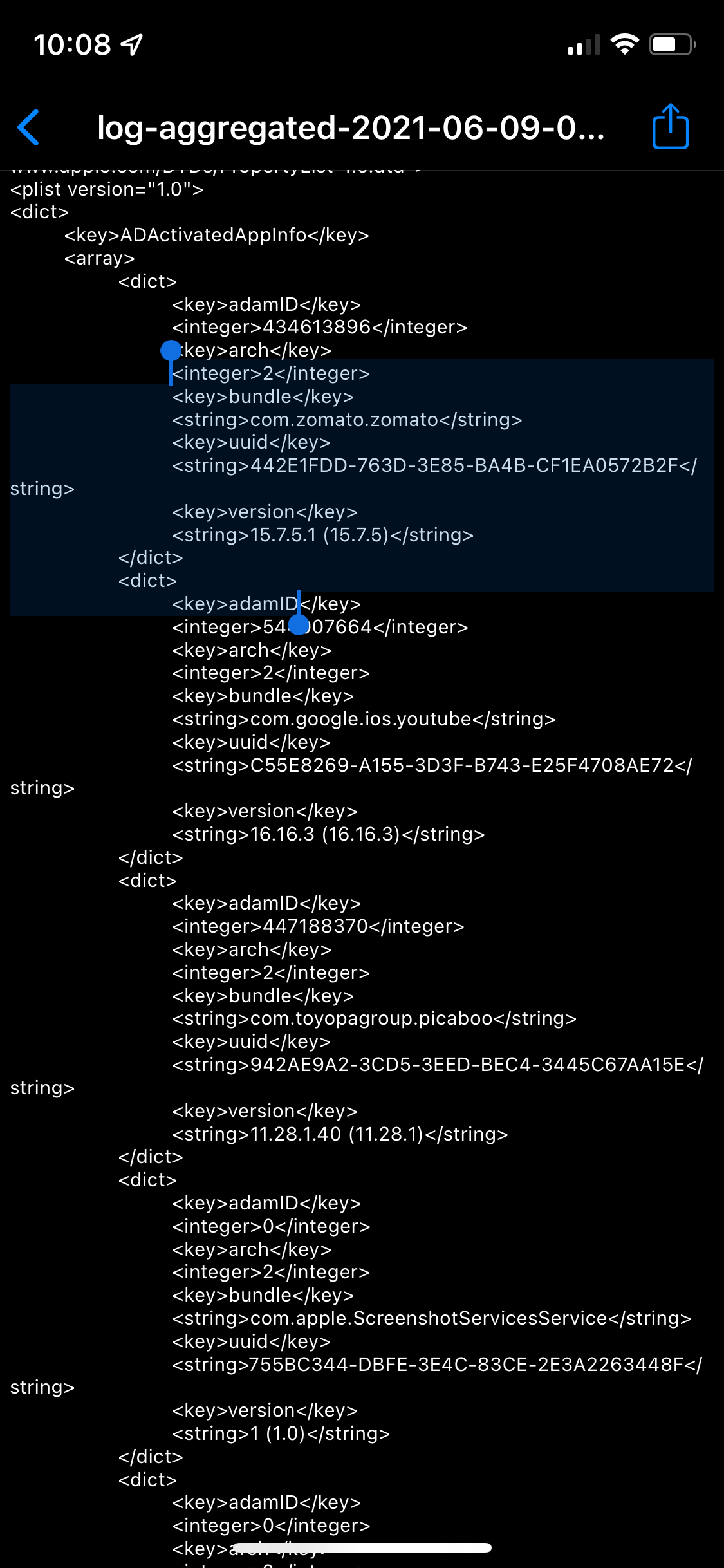 Копирование содержимого файла log-aggregated