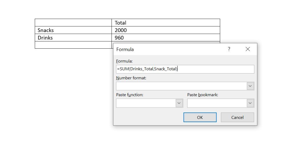 Применение закладки в формуле