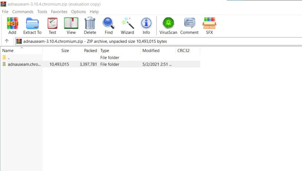 Извлечение файлов AdNauseam в папку