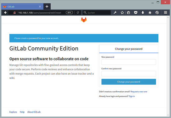 Смена пароля в GitLab