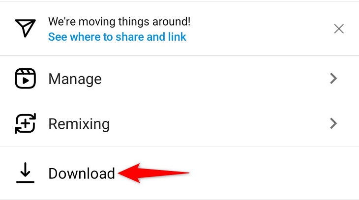 Выберите «Скачать» в меню.