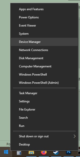 Gerenciador de Dispositivos com lista de componentes