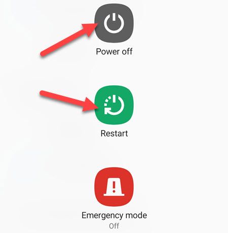 Окно меню питания доступно после удержания боковой клавиши.