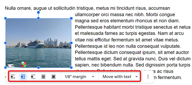 Измените расположение текста вокруг изображения.