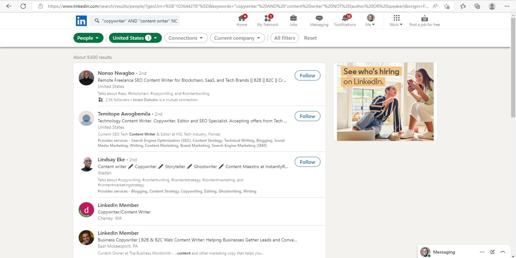 Использование скобок для комбинирования операторов в поиске LinkedIn