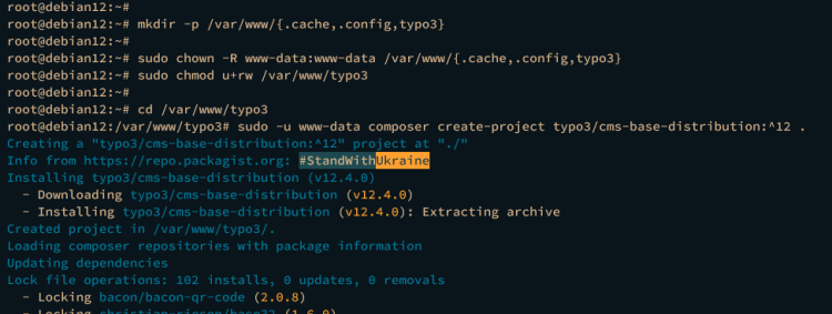 Установка TYPO3 через Composer