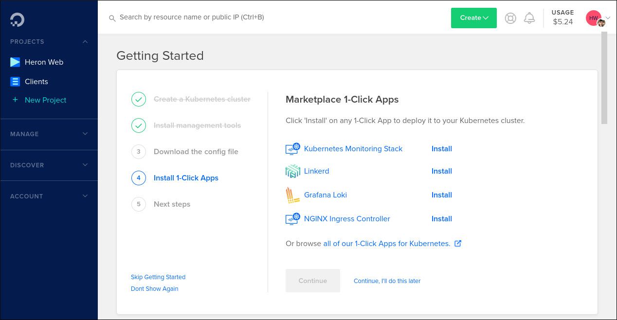 Скриншот опций автоматического управления сертификатами и Marketplace