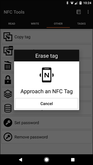 NFC Tools: подтверждение поиска метки
