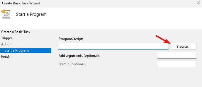 Диалог выбора файла .bat через кнопку Browse