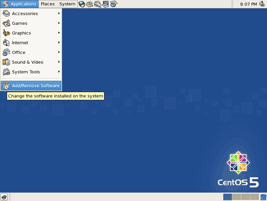 Диалог запуска менеджера пакетов Add/Remove Software в GNOME