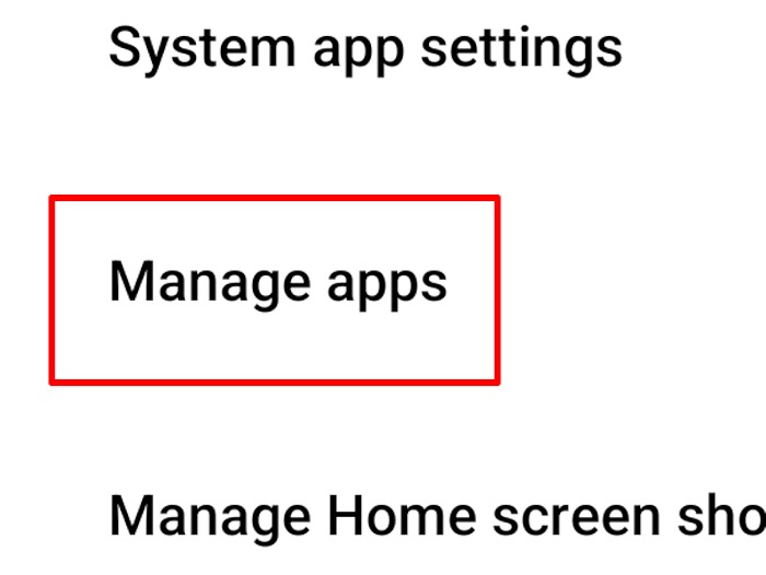 Android Settings Manage Apps
