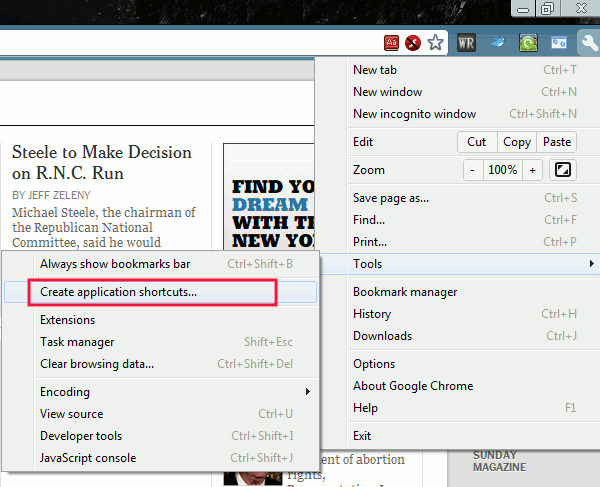 Создание ярлыка приложения в Chrome