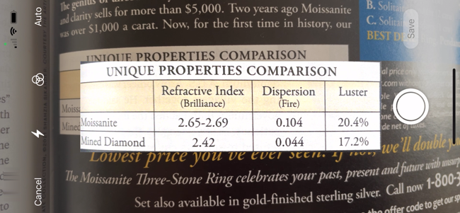 Сканирование документа на iPhone для вставки в Excel