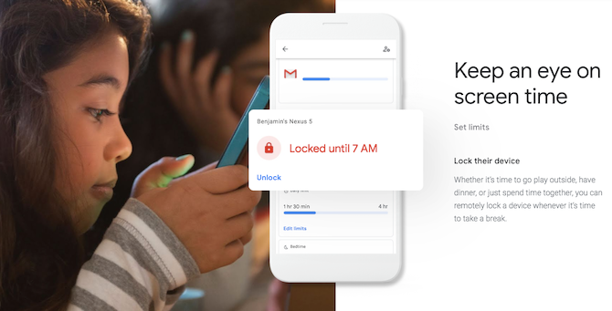 Экран Family Link: детский режим и родительский контроль