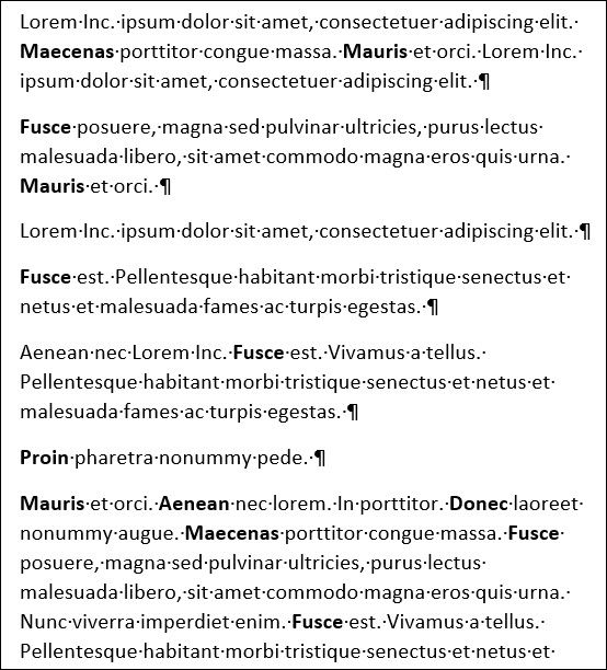 word document showing extra paragraph marks removed