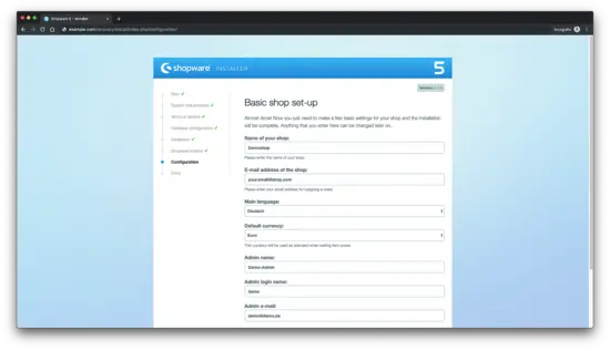 Заполнение основных настроек магазина
