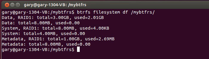 Вывод btrfs filesystem df с деталями использования