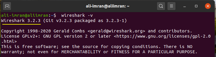 Версия Wireshark 3.2.3