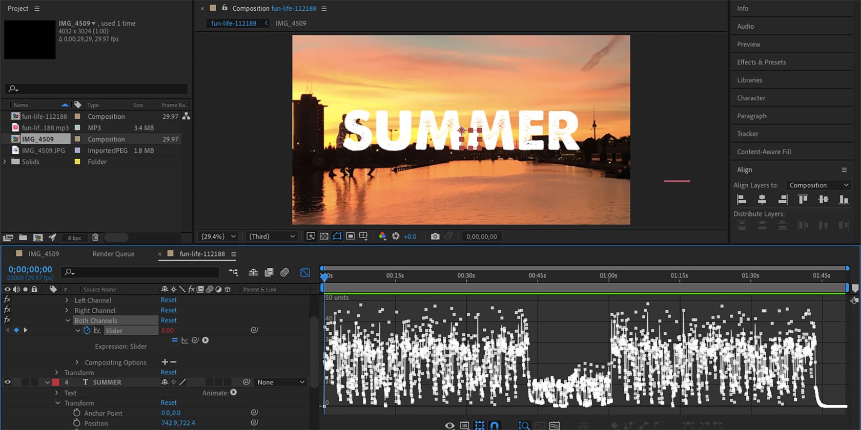Синхронизация визуала с аудио в After Effects