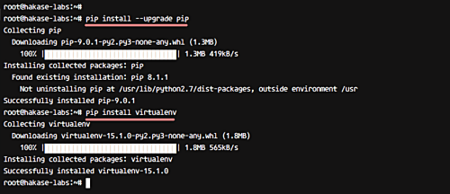 Обновление pip и установка virtualenv