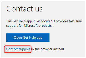 Ссылка Contact support