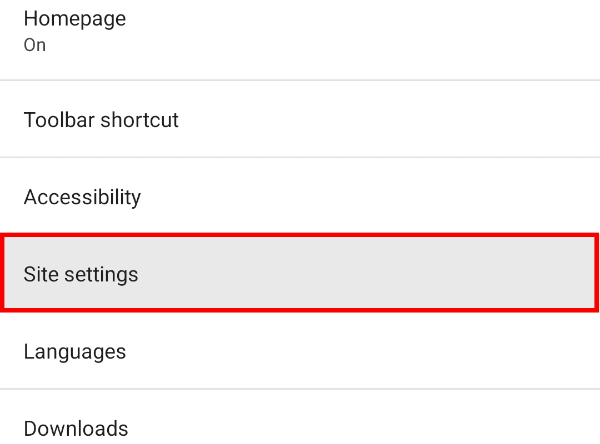 Откройте настройки сайтов и выберите опцию работы с cookie.