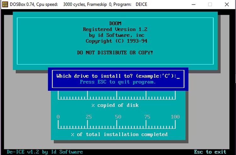 Установка игры в DOSBox