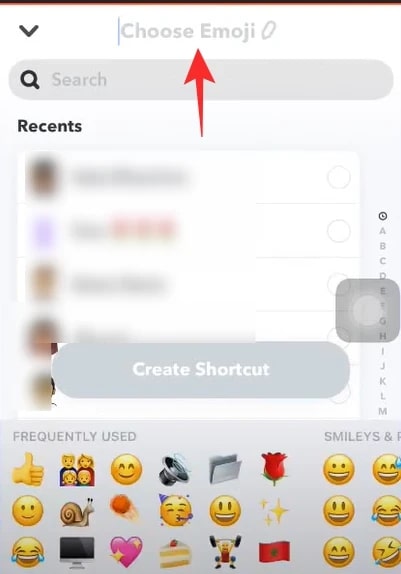 Choix d'un emoji pour le raccourci