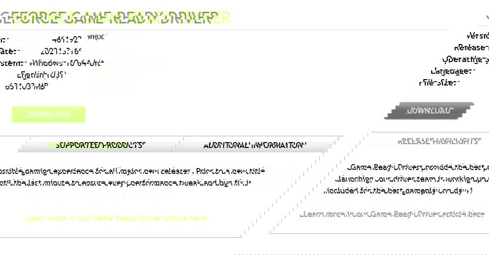 Результаты поиска последней версии драйвера NVIDIA