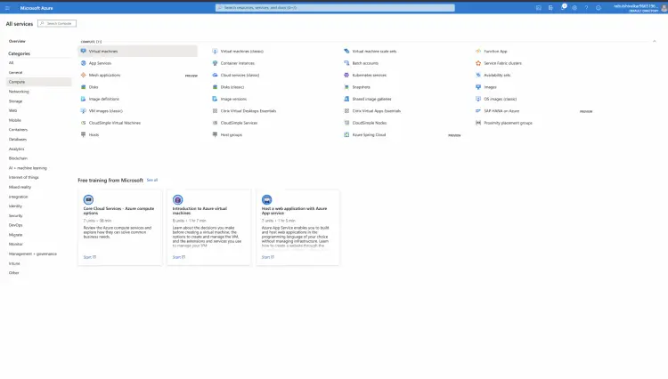 Сервис Compute и Virtual Machines