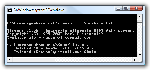 Результат удаления потоков через streams.exe