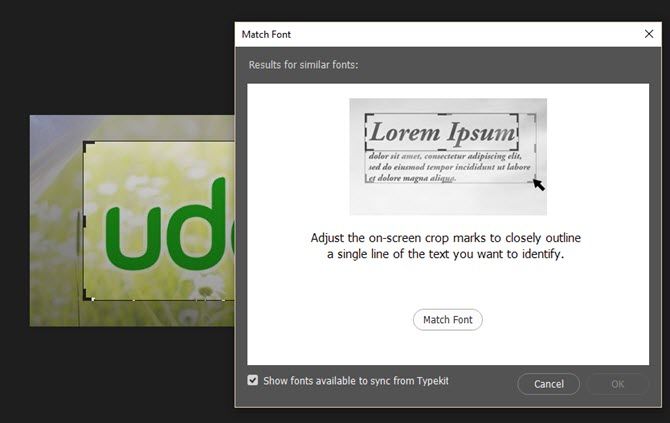 Рамка захвата текста для определения шрифта