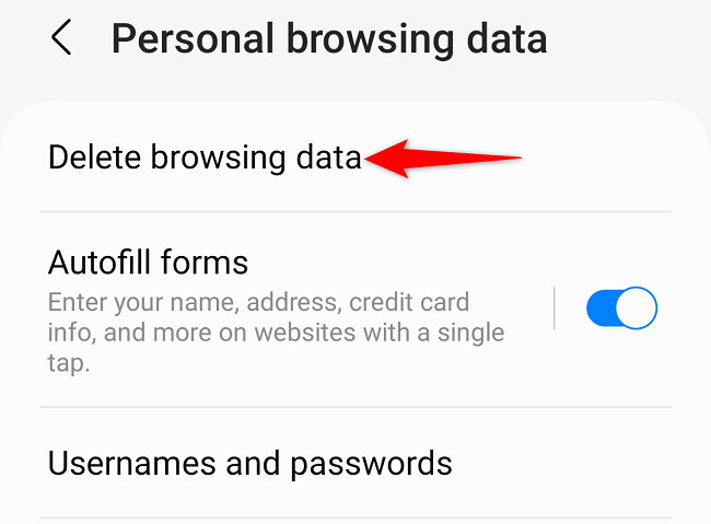 Экран Удалить данные просмотра с опцией Кэшированные изображения и файлы