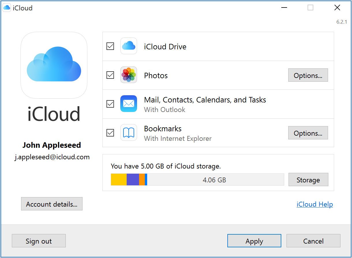 iCloud for Windows app