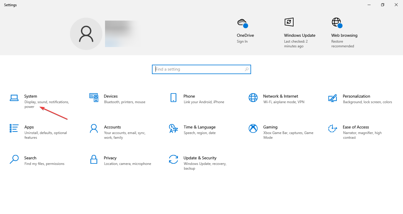Настройки системы