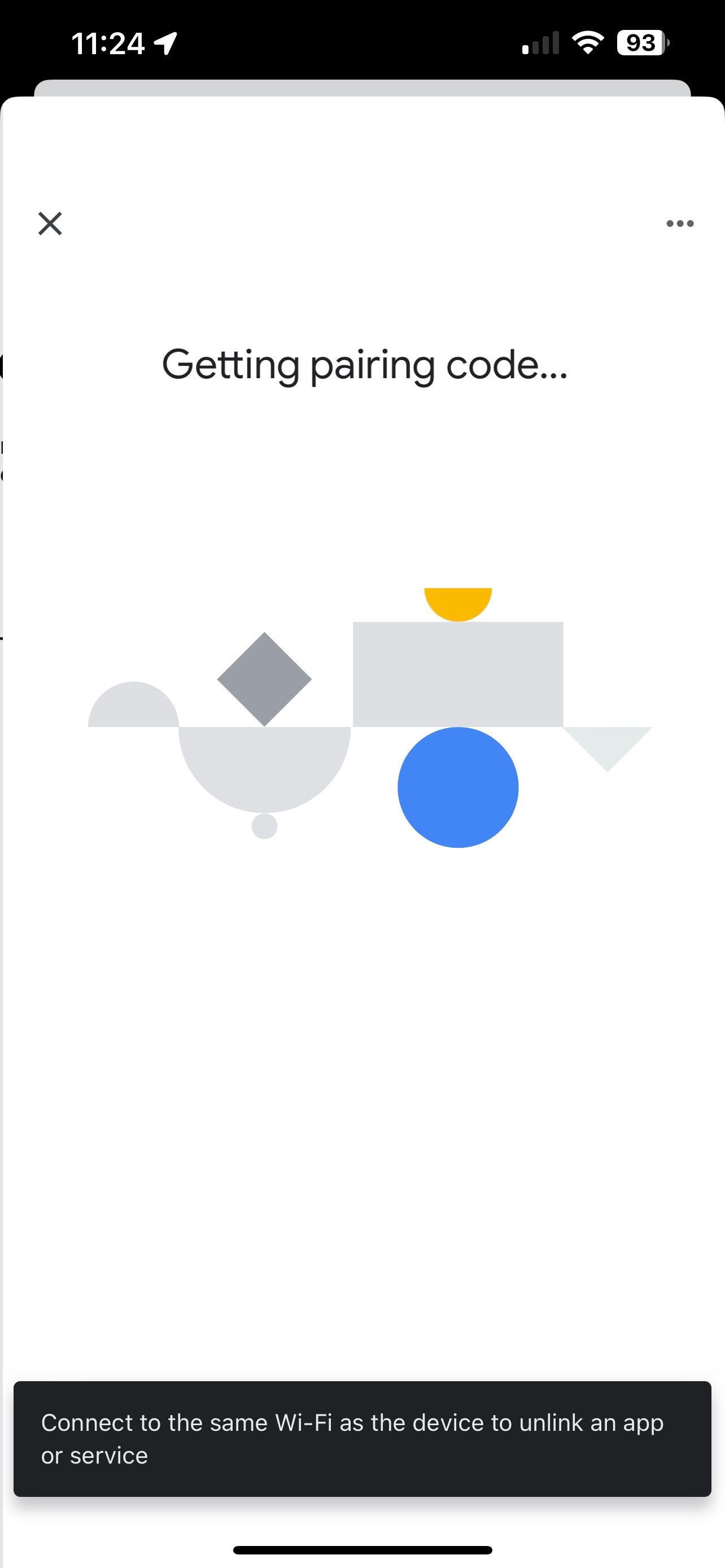 Генерация кода Matter в приложении Google Home для iOS