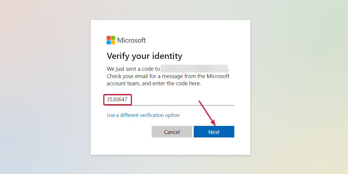 Ввод 6-значного кода подтверждения