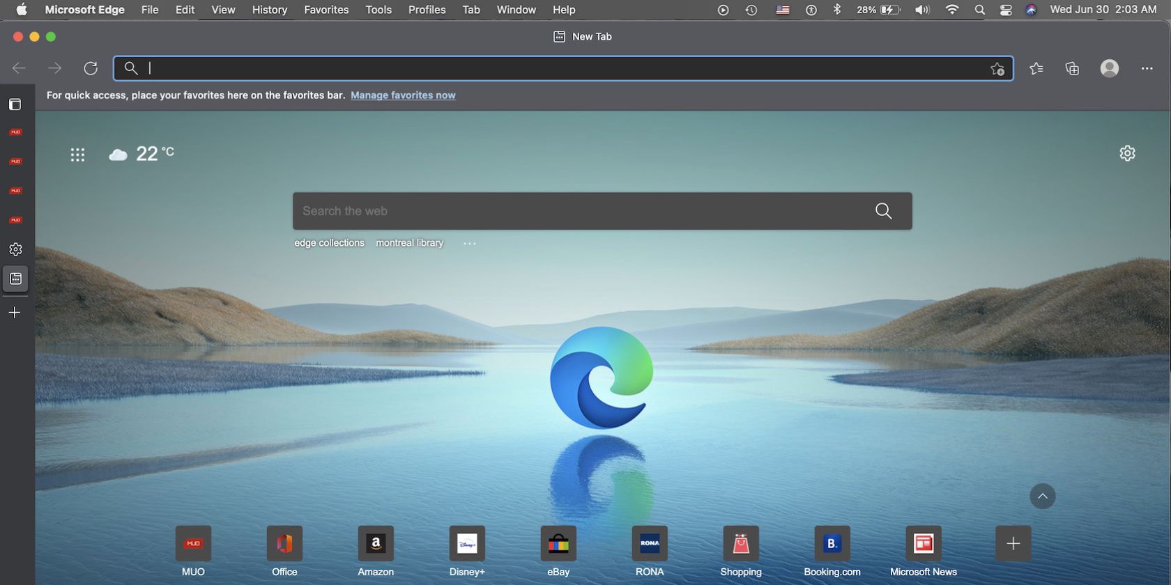 Edge new tab window featured image