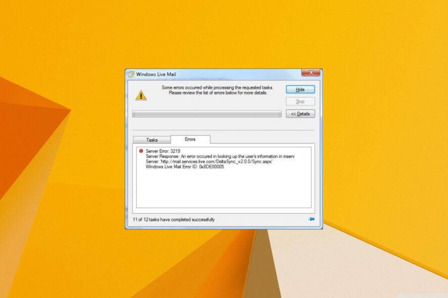 Ошибка Windows Live Mail 0x8de00005 — как исправить