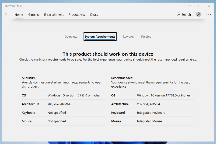 Системные требования для Files